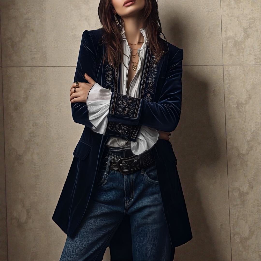 Fabienne | Elegant Velvet Blazer