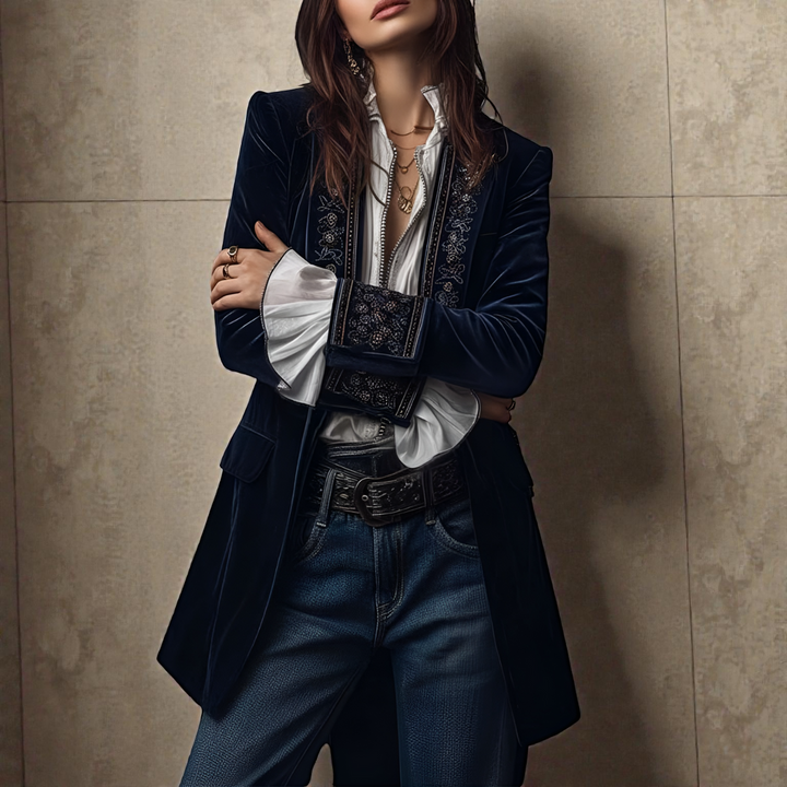 Fabienne | Elegant Velvet Blazer