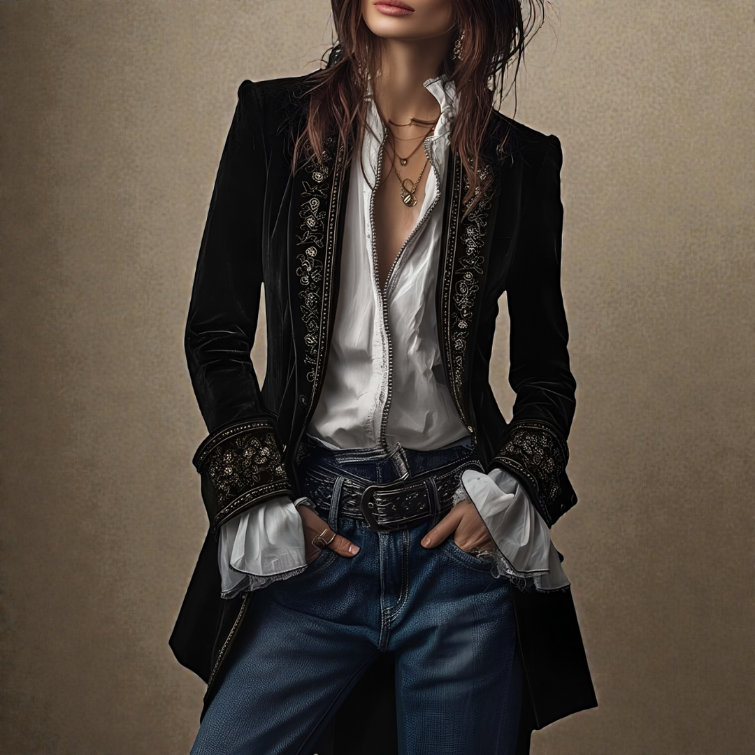 Fabienne | Elegant Velvet Blazer