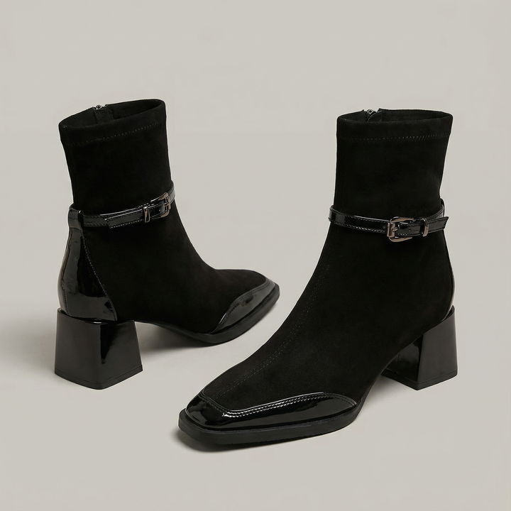 Rosalind | Elegant Suede Ankle Boots with Mid Heel