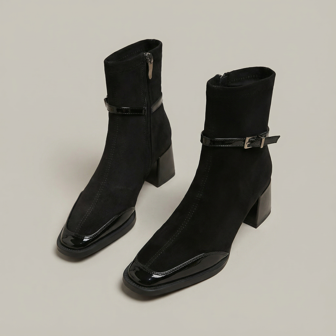 Romany | Elegant Ankle Boots in Eco-Suede with Medium Heel