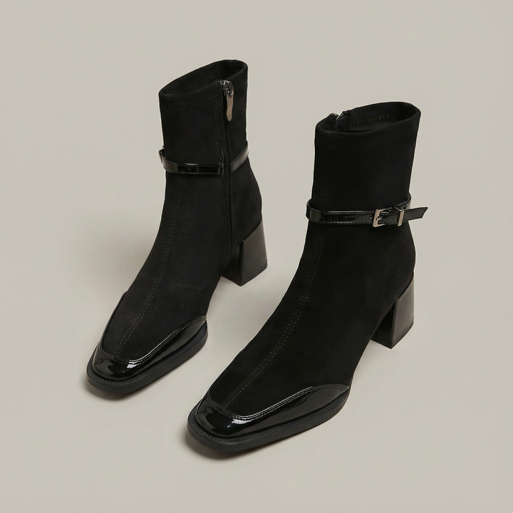 Romany | Elegant Ankle Boots in Eco-Suede with Medium Heel