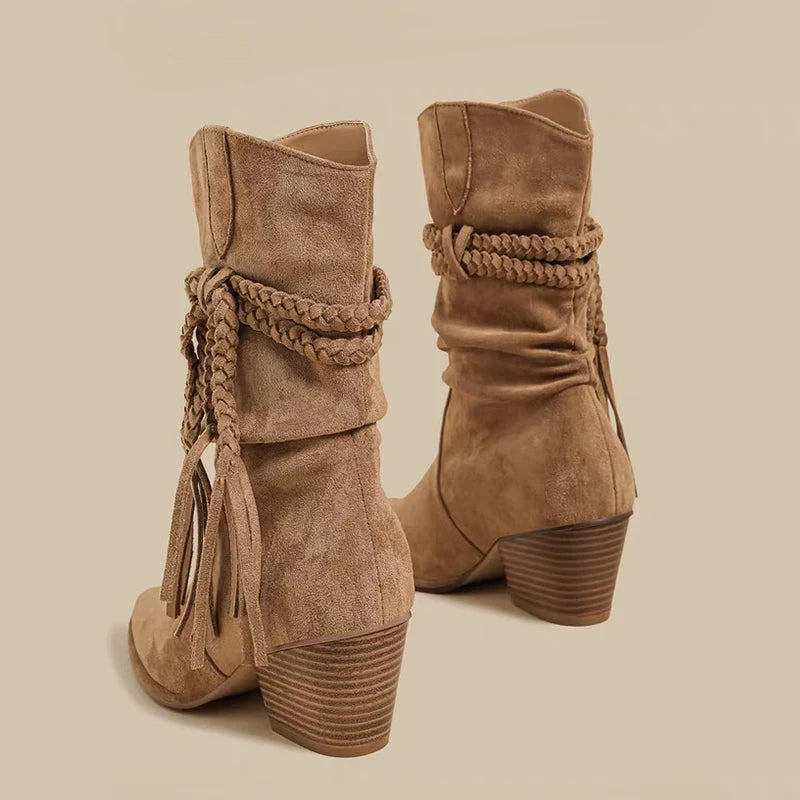 Eileen | Fringe Suede Boots