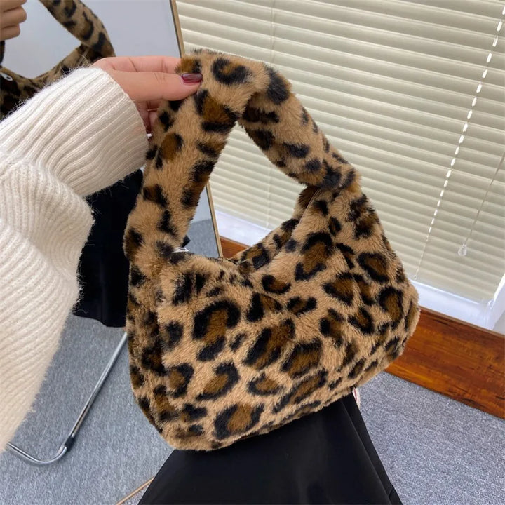 Marla | Leopard Plush Shoulder Bag