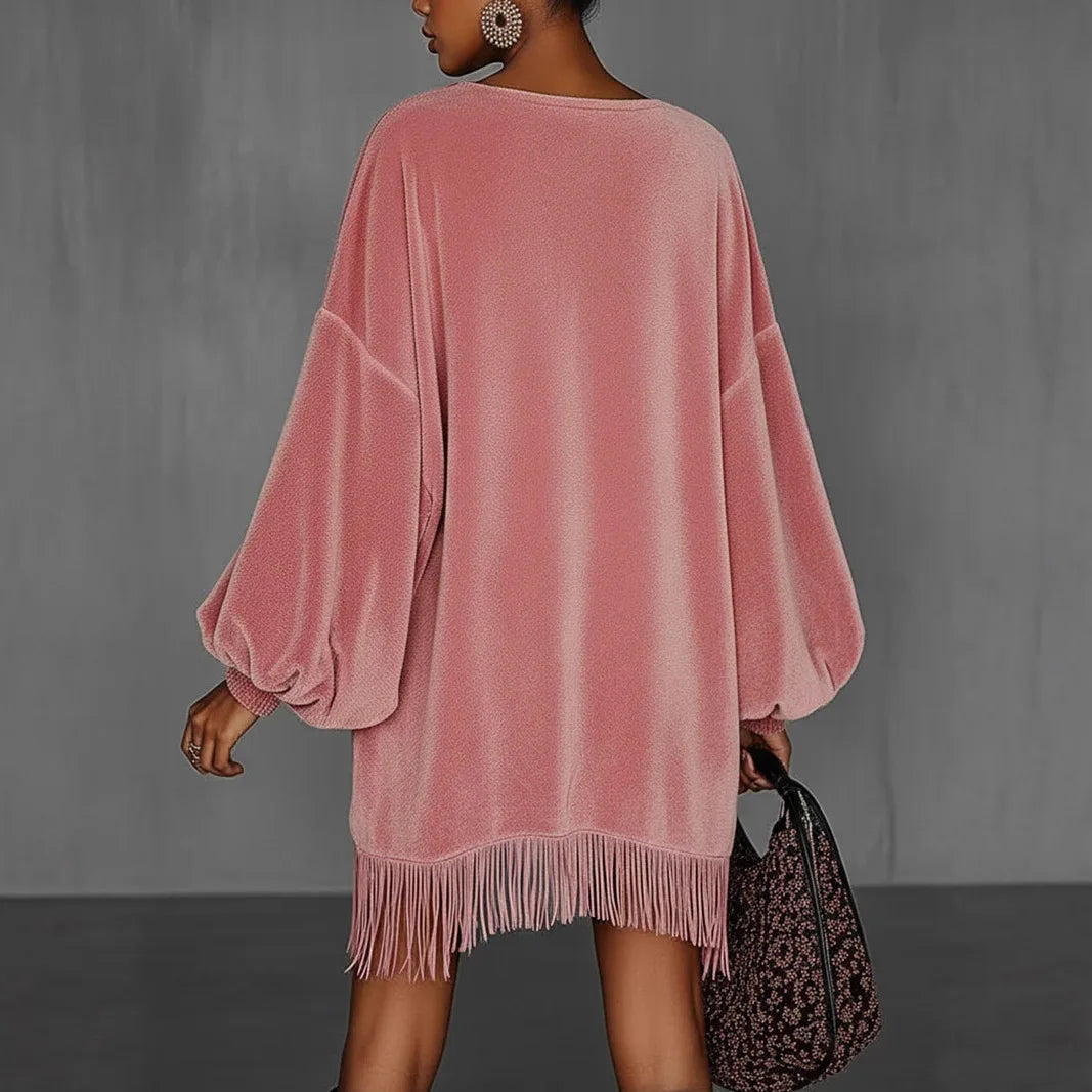 Josephine | Fringe Hem Midi Dress