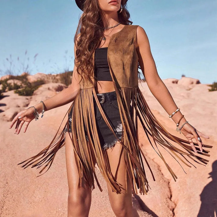 Frances | Suede Fringe Vest