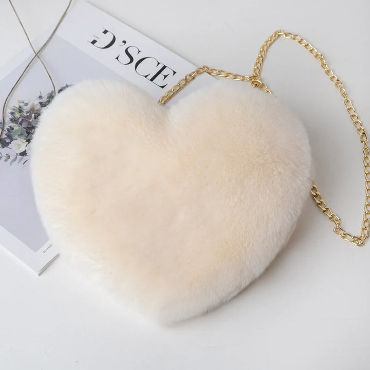 Geneva | Plush Heart Shoulder Bag