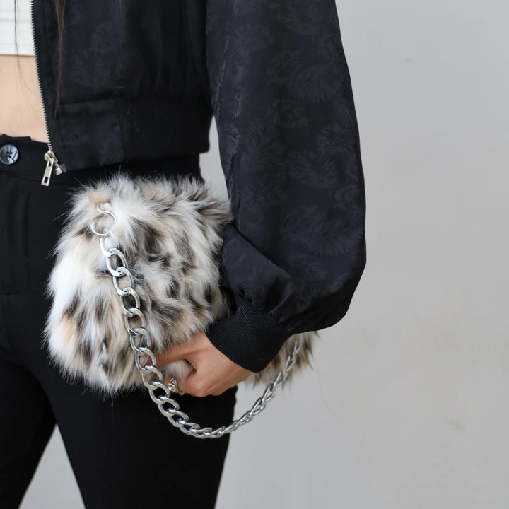 Brynn | Faux Fur Pattern Shoulder Bag