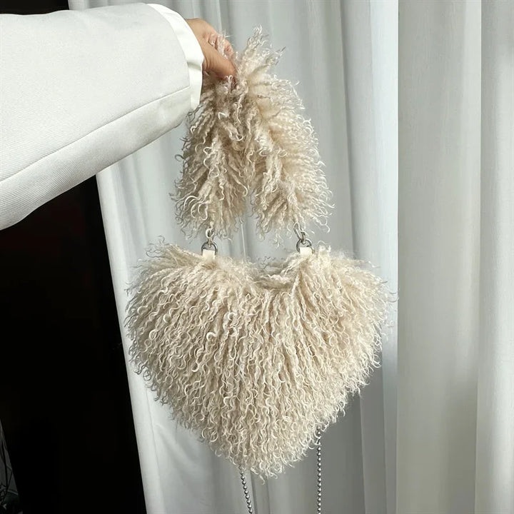 Amélie | Heart Plush Shoulder Bag