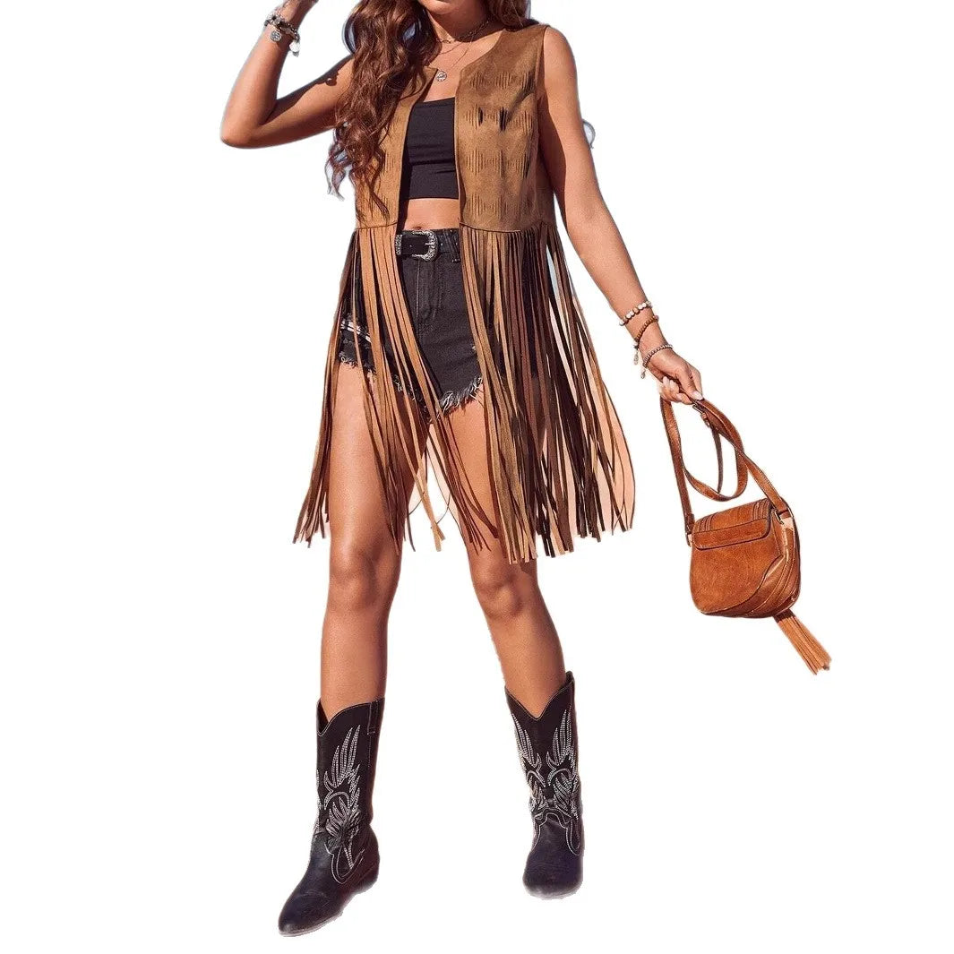 Frances | Suede Fringe Vest