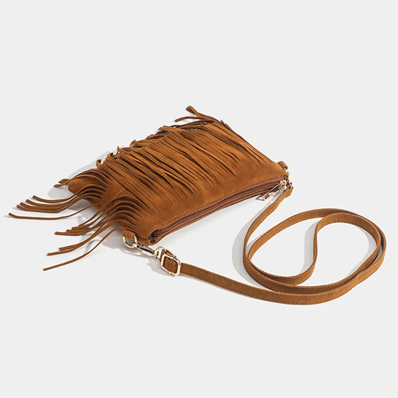 Maegan | Suede Fringe Crossbody Bag