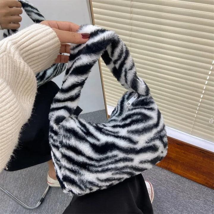 Marla | Leopard Plush Shoulder Bag