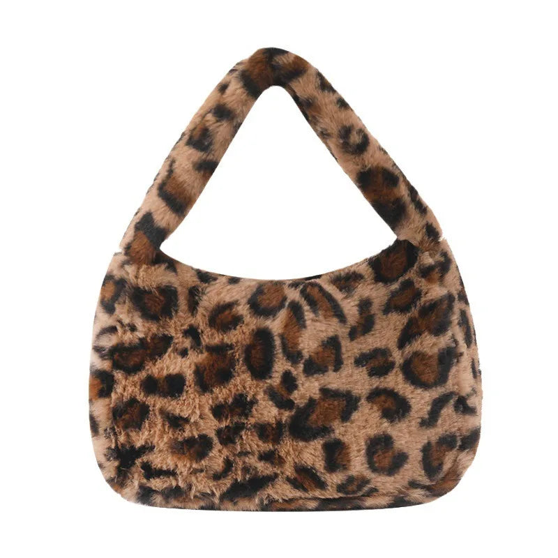 Marla | Leopard Plush Shoulder Bag