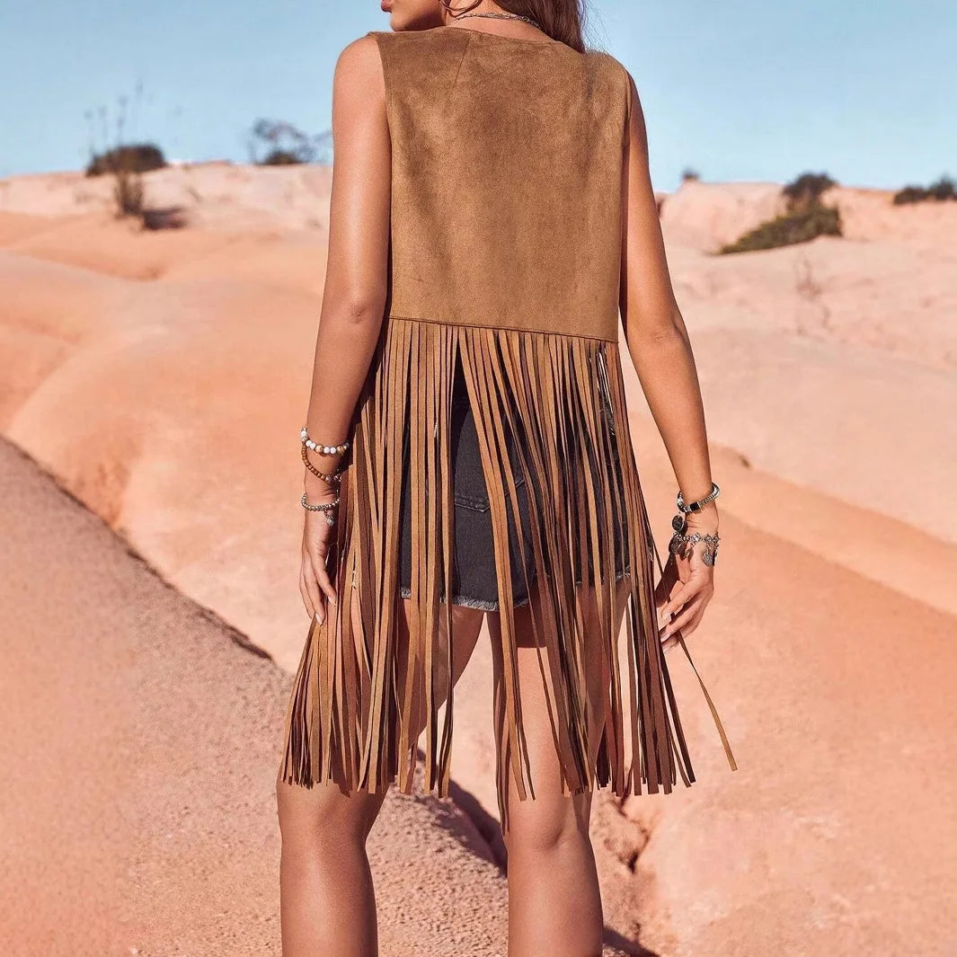 Frances | Suede Fringe Vest