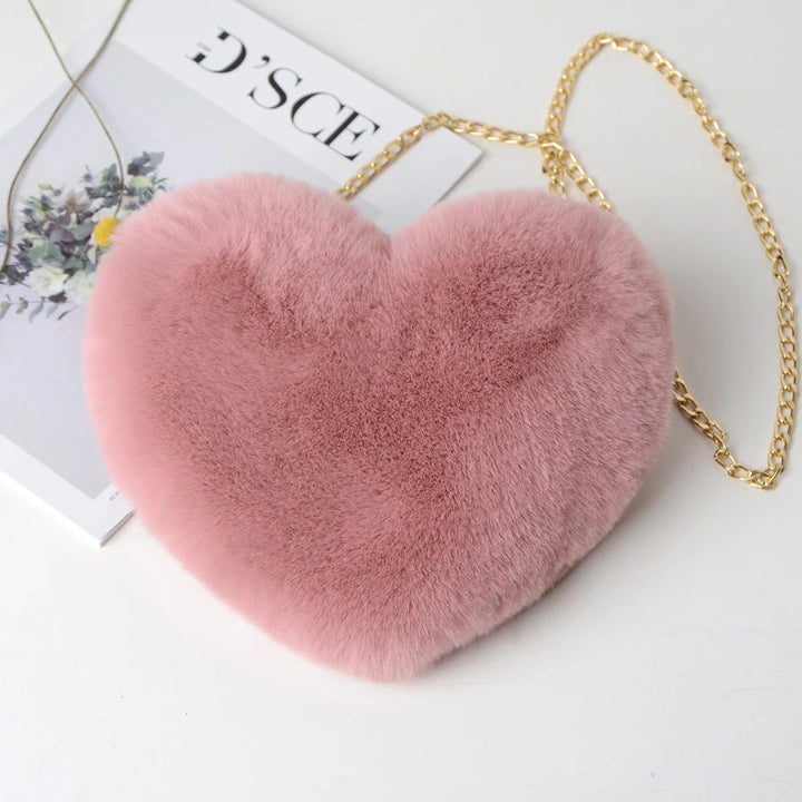 Geneva | Plush Heart Shoulder Bag