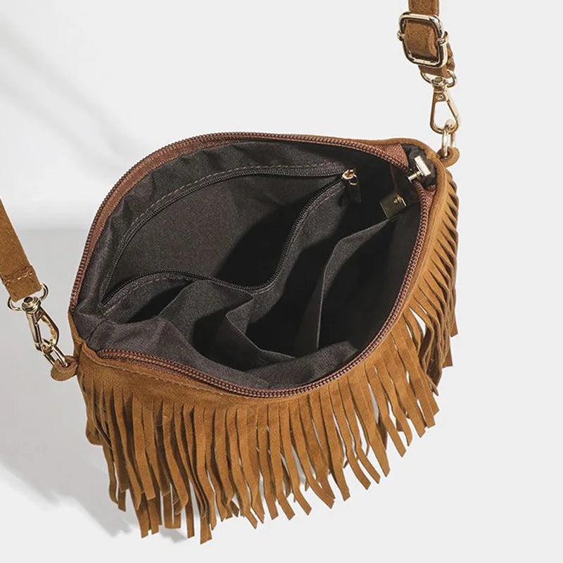 Maegan | Suede Fringe Crossbody Bag