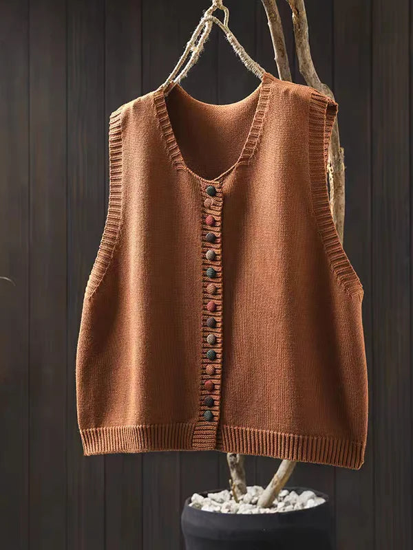 Marielle | Knitted Vest with Decorative Buttons