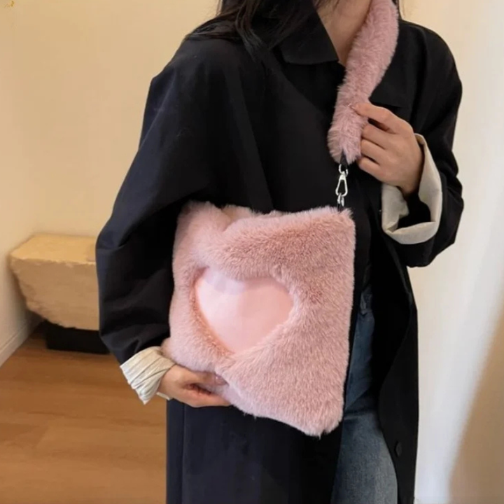 Catherine | Plush Heart Shoulder Bag