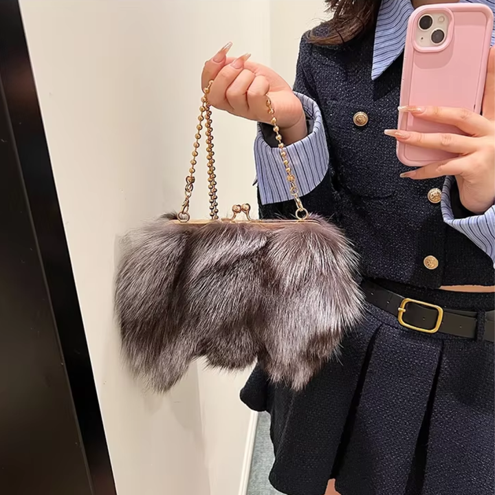 Victoria | Elegant Evening Faux Fur Clutch Bag