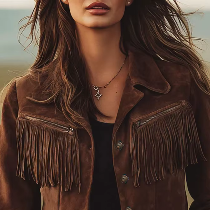 Madison │ Suede Fringe Button Jacket