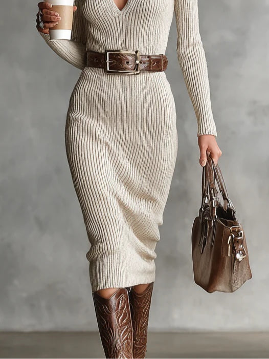 Clara | Knit Dress with High Neck
