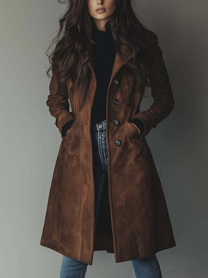 Lucinda | Vintage Suede Trench Coat