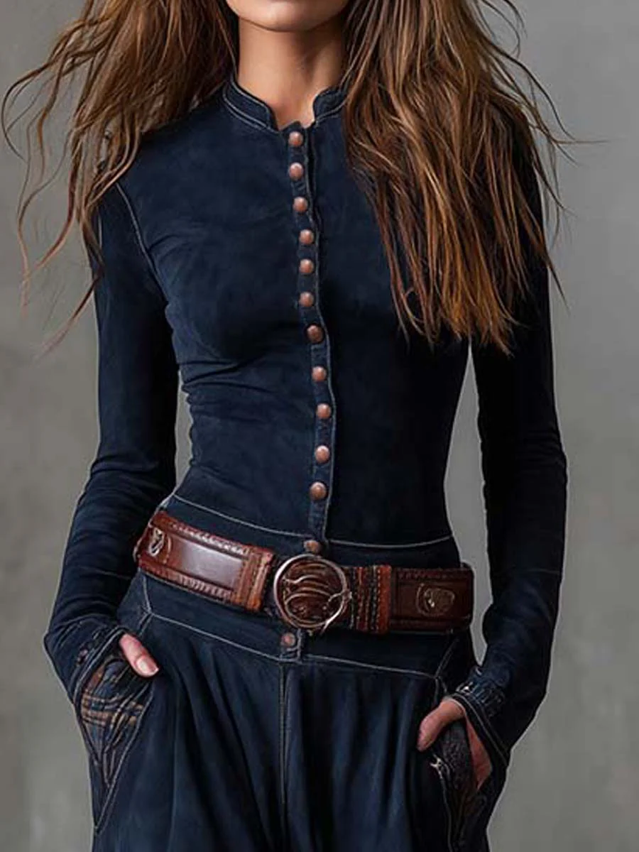 Azucena | Maxi dress in suede with belt