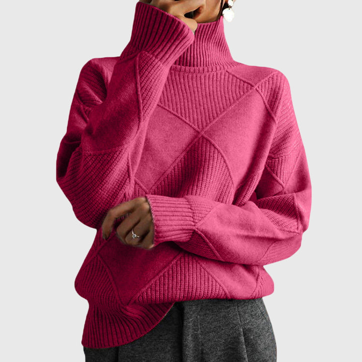 Regina | Modern Geometric Turtleneck Sweater
