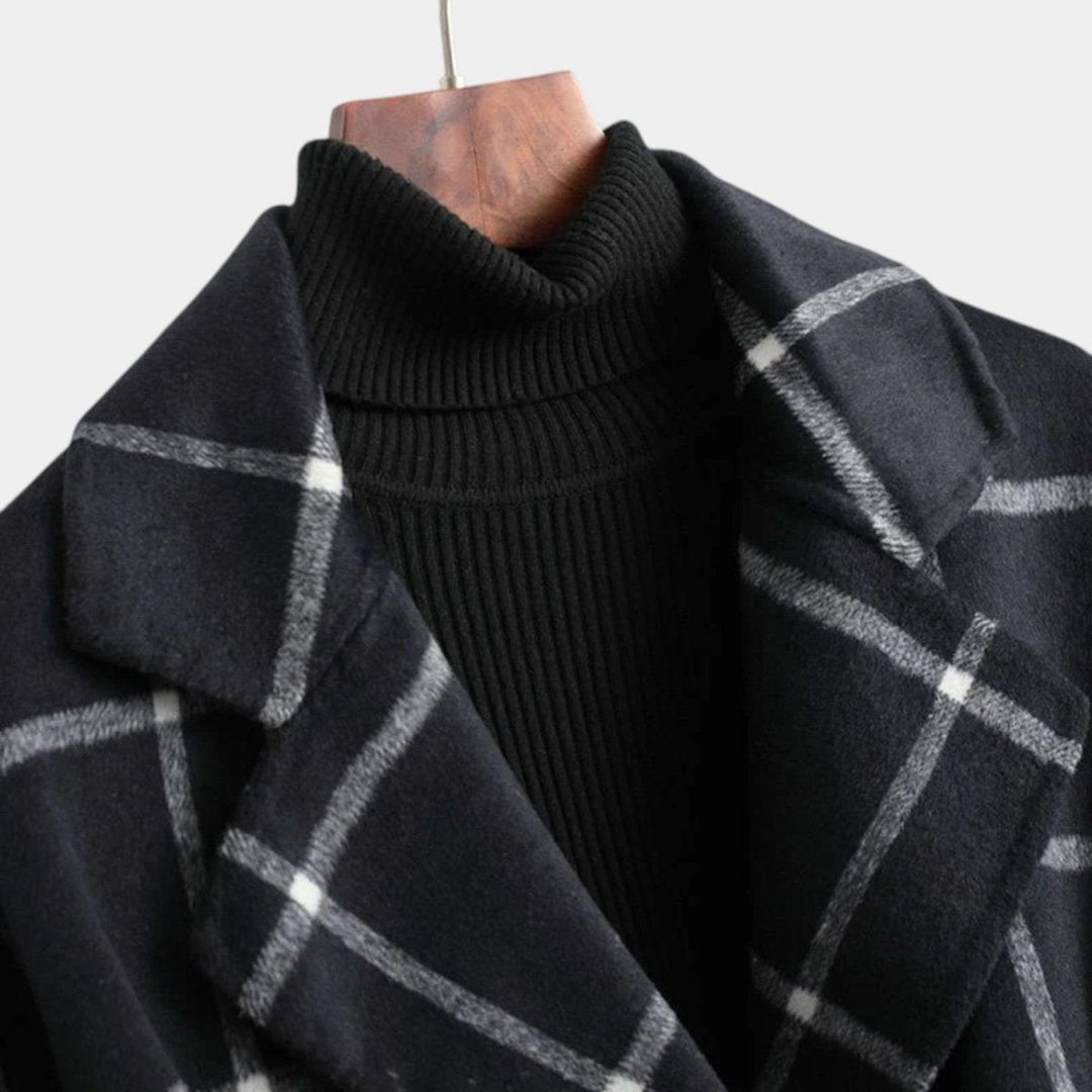 ADRIANA | PLAID WINTER TRENCH COAT