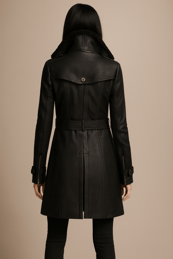 ALLESIA | ELEGANT LEATHER COAT