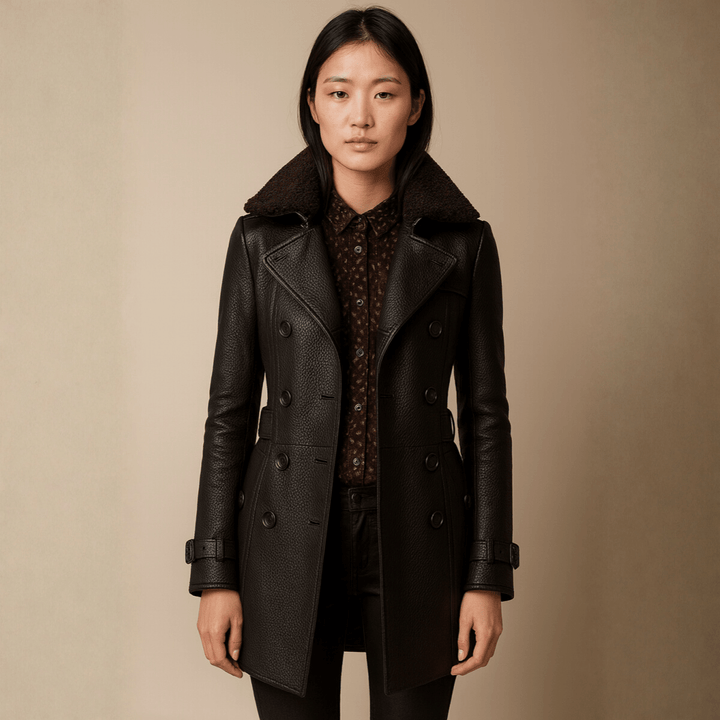 ALLESIA | ELEGANT LEATHER COAT
