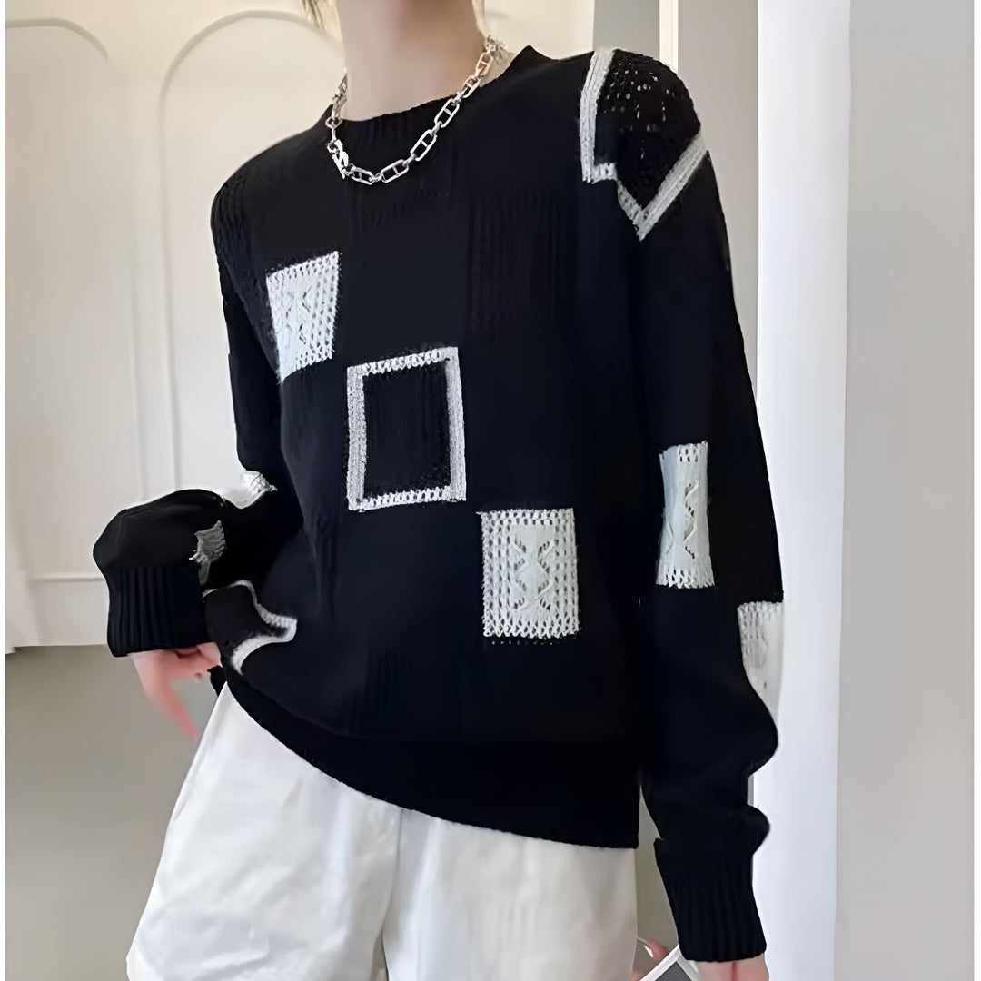 Claudine | Geometric Knit Sweater