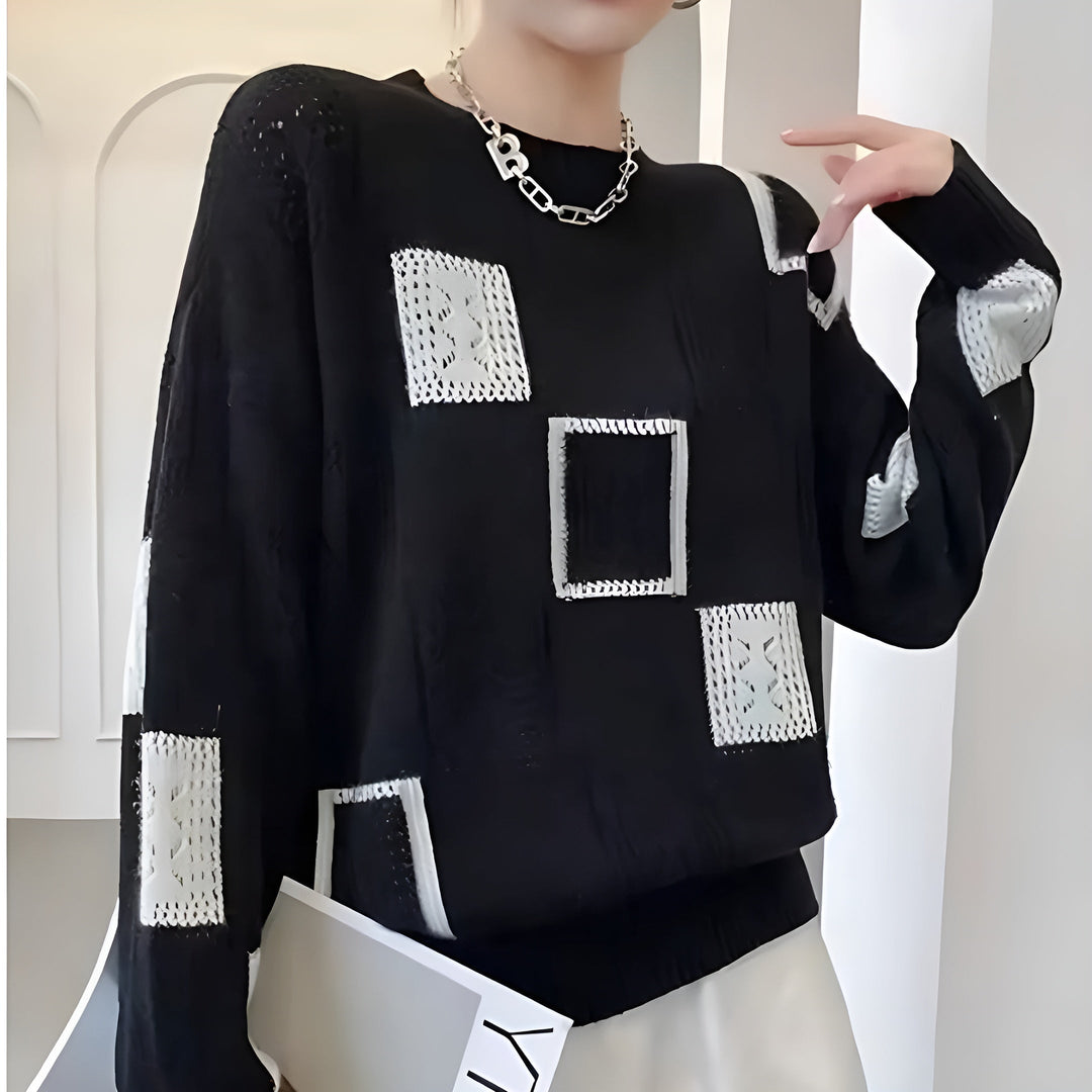 Claudine | Geometric Knit Sweater