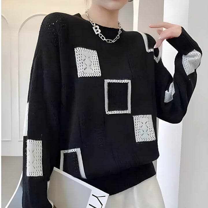Claudine | Geometric Knit Sweater