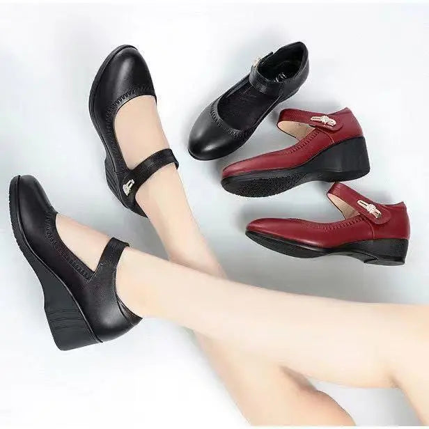 Marcy | Comfort Wedge Mary Jane Shoes