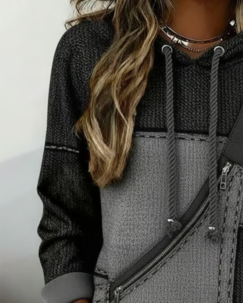 Evara │ Elegant Color Block Hoodie