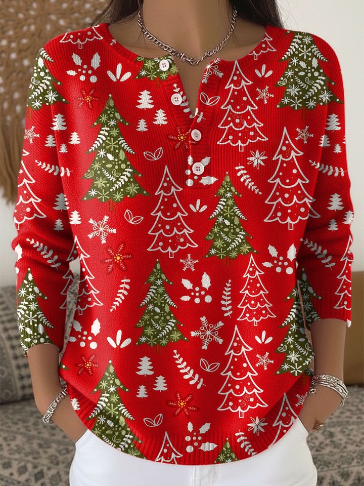Joy | Festive Button-Neck Christmas Sweater