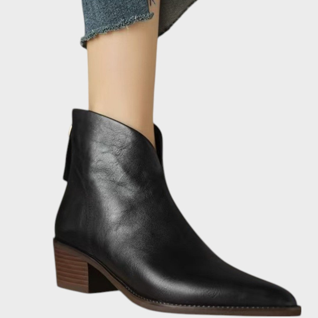 Sam | Leather Ankle Boots with Heel