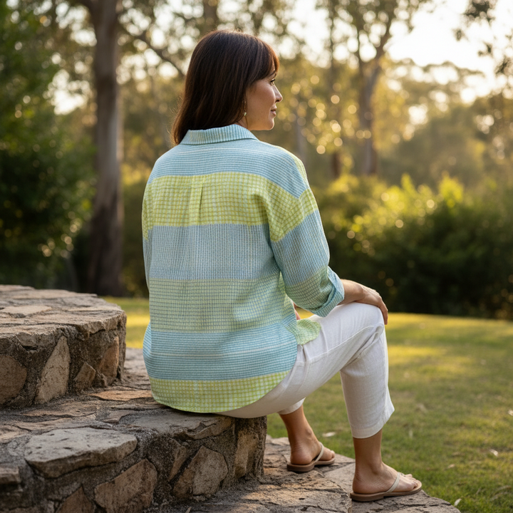 Filippa | Pastel Grid Blouse