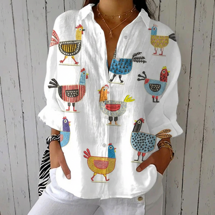 Ingrid | Playful Hen Blouse
