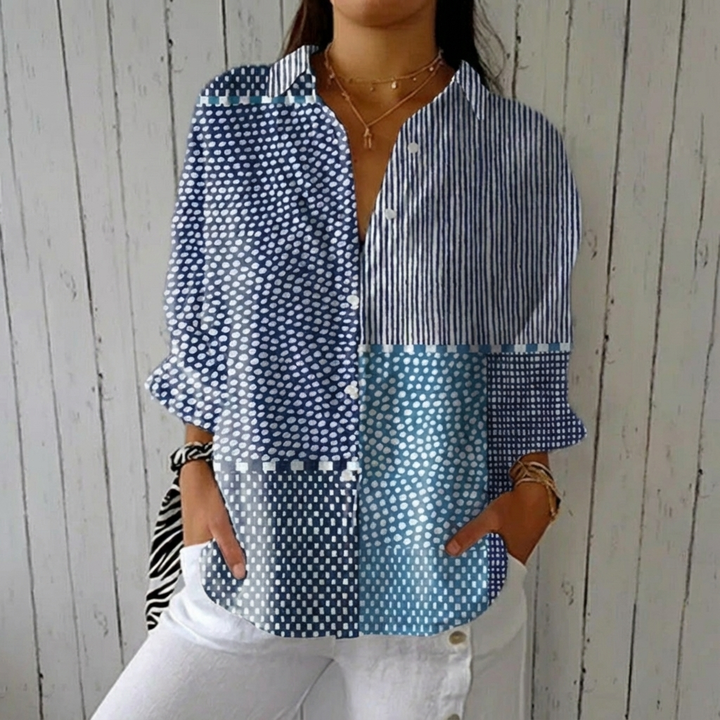 Fia | Ocean Patchwork Blouse