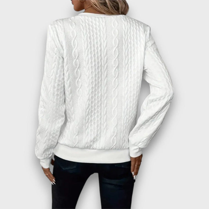 Aurelia | Cable-Knit Zip Front Sweater