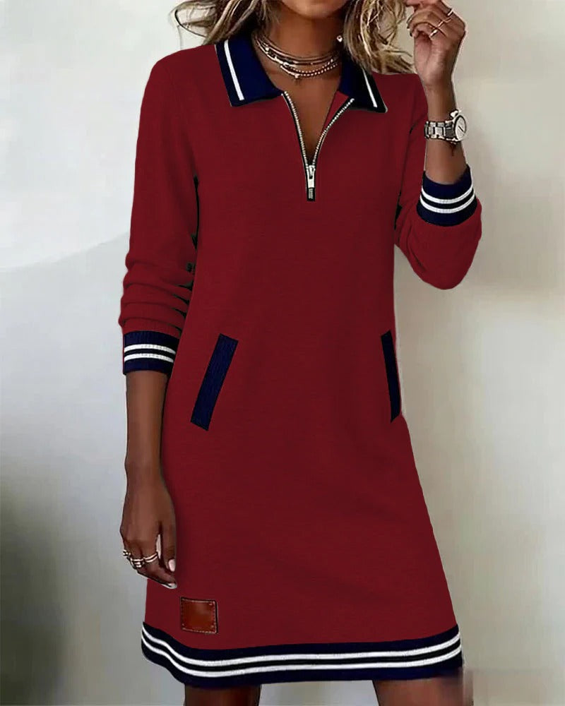 Yvonne | Chic Cotton Long Sleeve Dress
