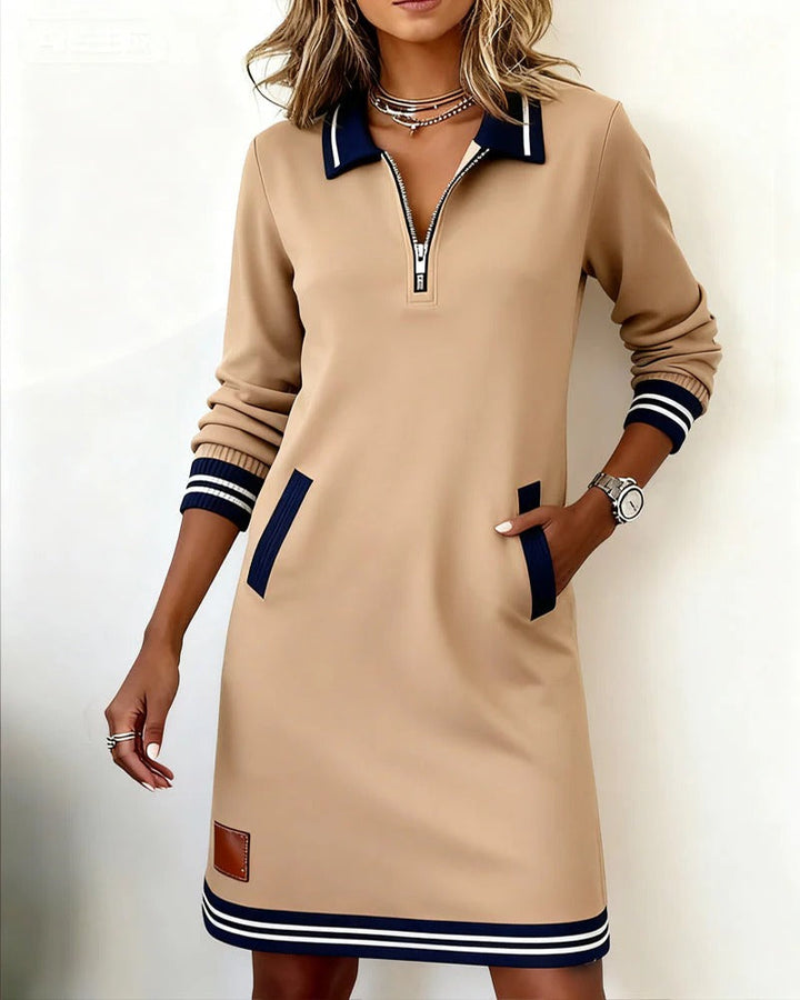 Yvonne | Chic Cotton Long Sleeve Dress