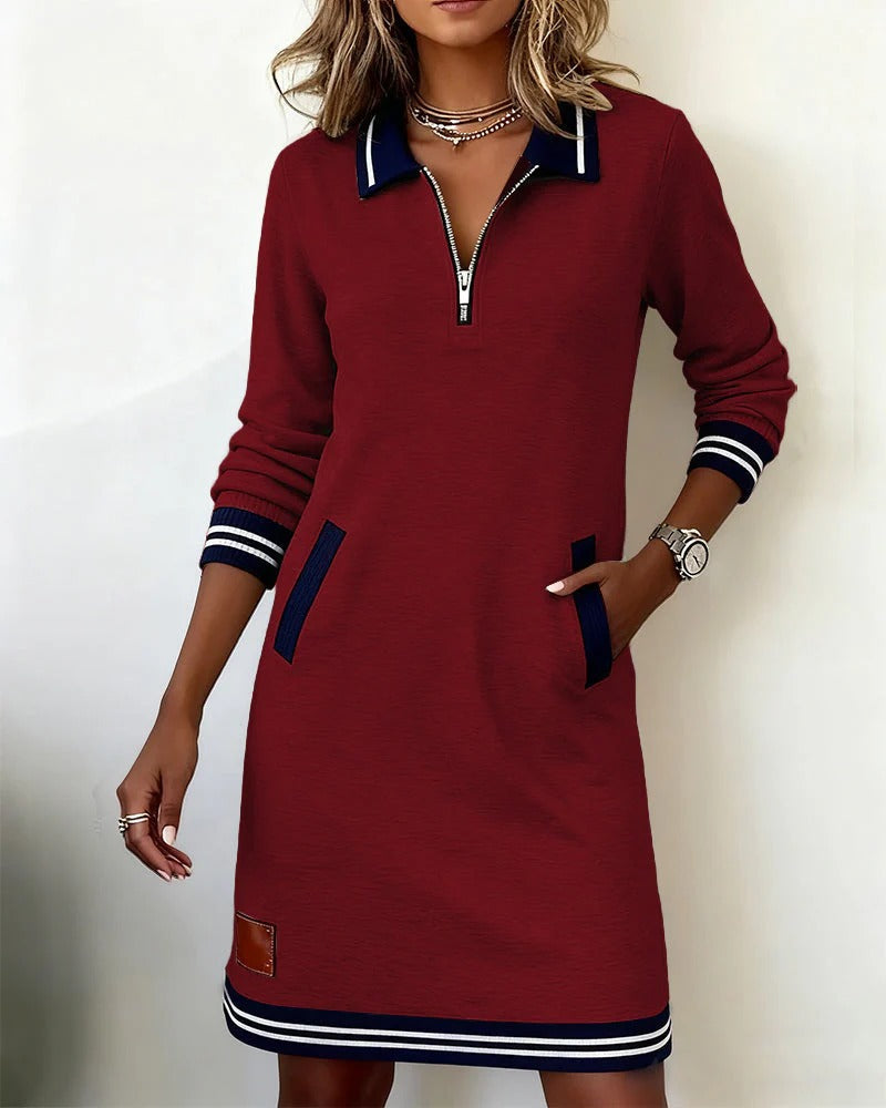 Yvonne | Chic Cotton Long Sleeve Dress