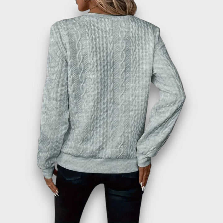 Aurelia | Cable-Knit Zip Front Sweater