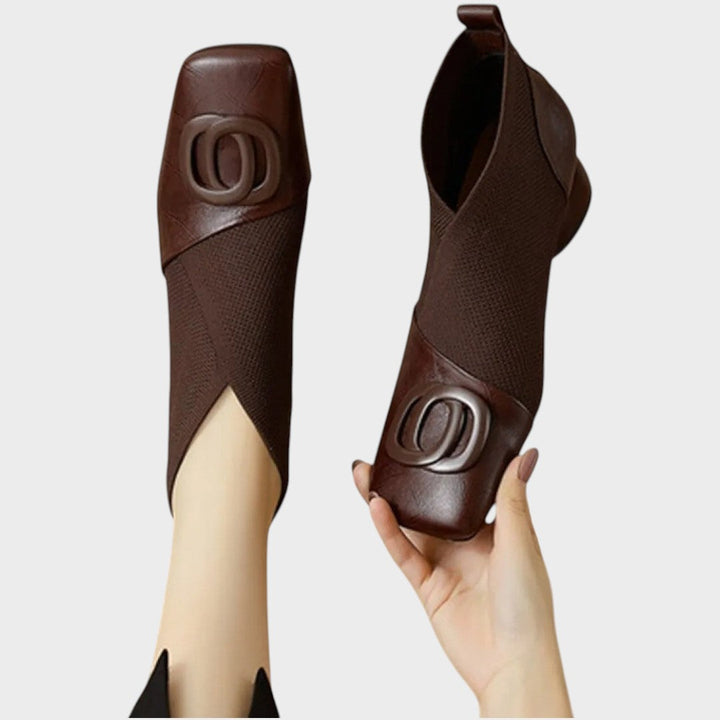 Abigail | Leather Ankle Boots with Elastic