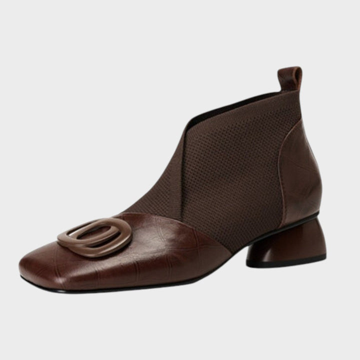 Abigail | Leather Ankle Boots with Elastic