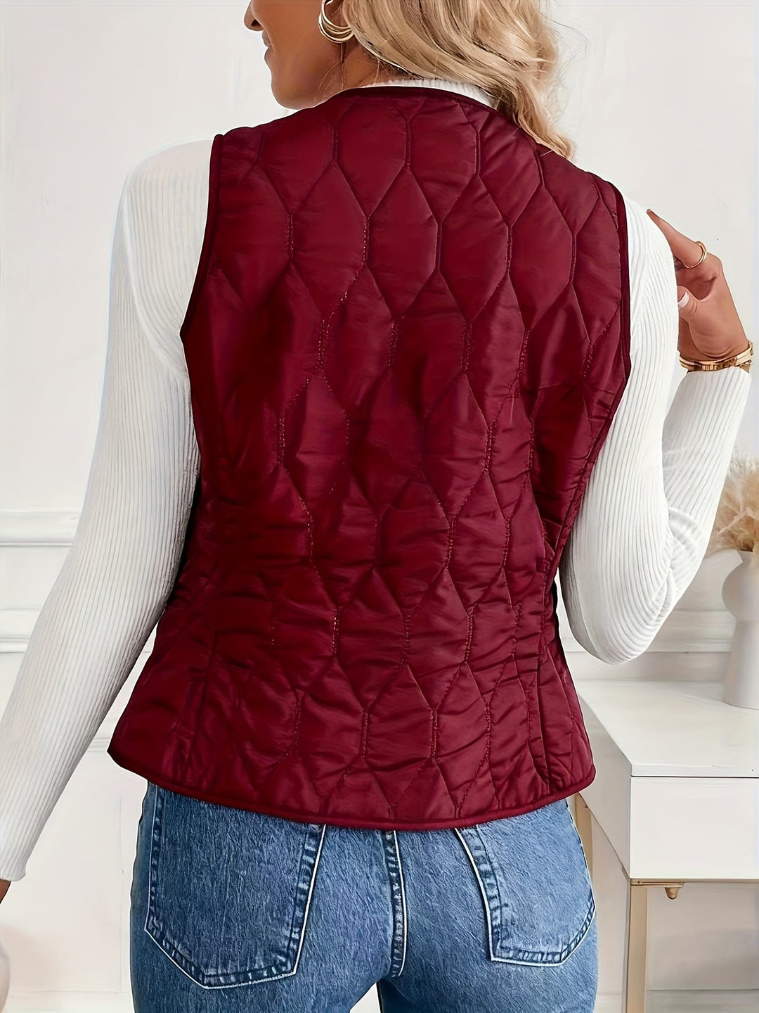 Audrey | Pique Quilted Bomber Vest