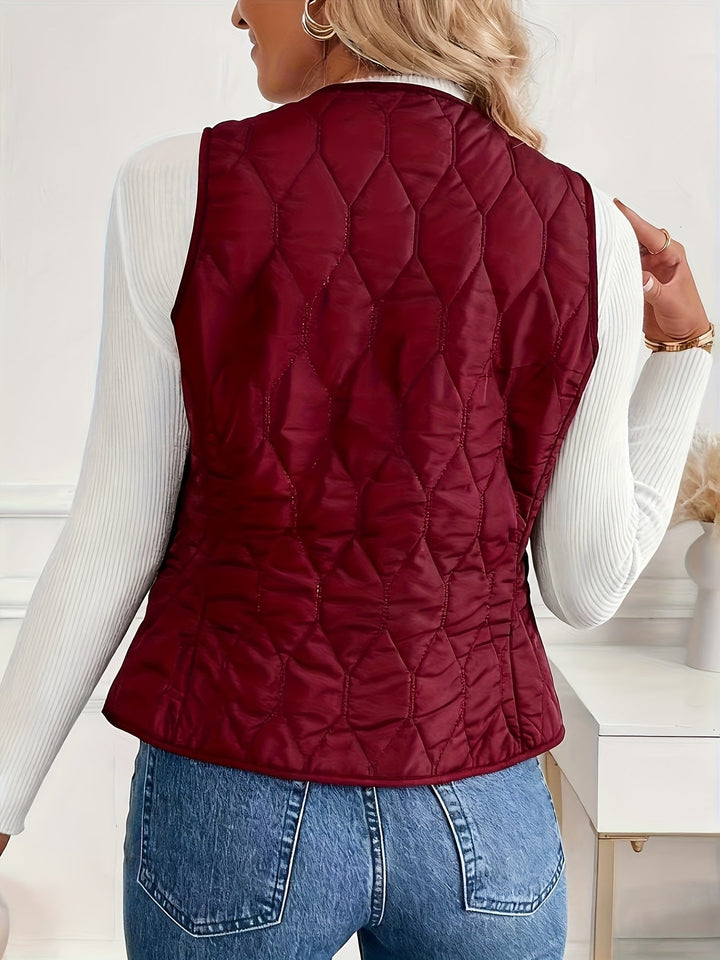 Audrey | Pique Quilted Bomber Vest